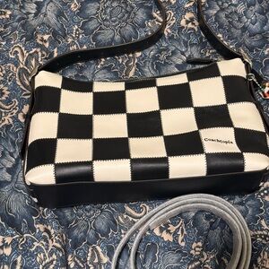 Alter/Ego Slouchy Shoulder Bag In Upcrafted Leather Black/Chalk